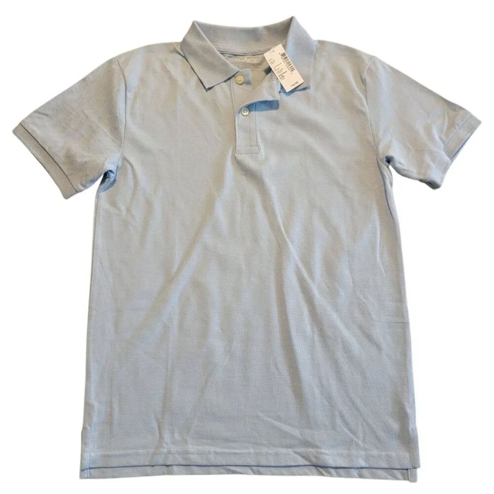 The Childrens Place Boys‎ Light Blue Short Sleeve Polo Size L 10/12 NWT